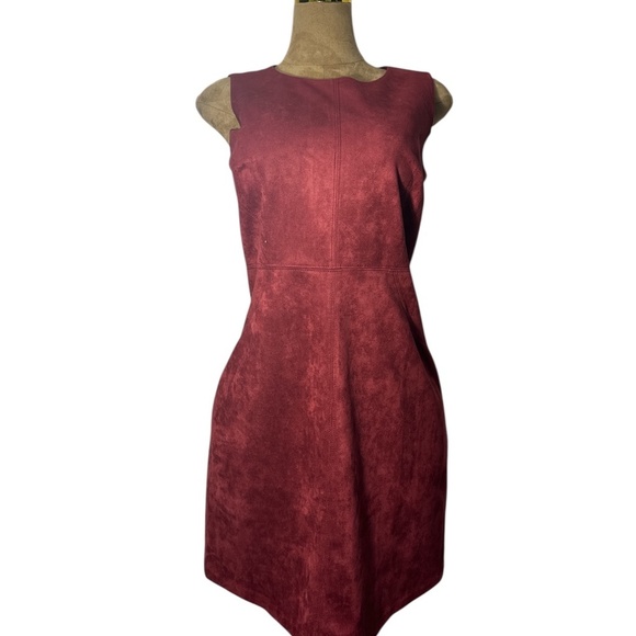 Chico's Dresses & Skirts - Chico's faux suede sleeveless sheath dress, deep garnet Red, Sz 0 Or S /4​​
